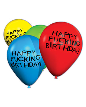 11" Happy Fucking Birthday Balloons - Bag Of 8