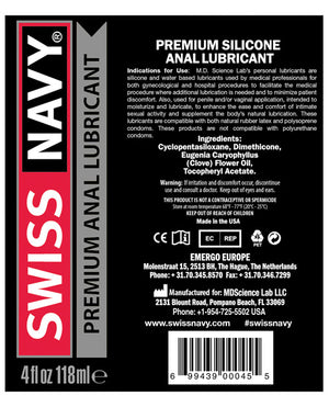 Swiss Navy Silicone Based Anal Lubricant - 4 oz