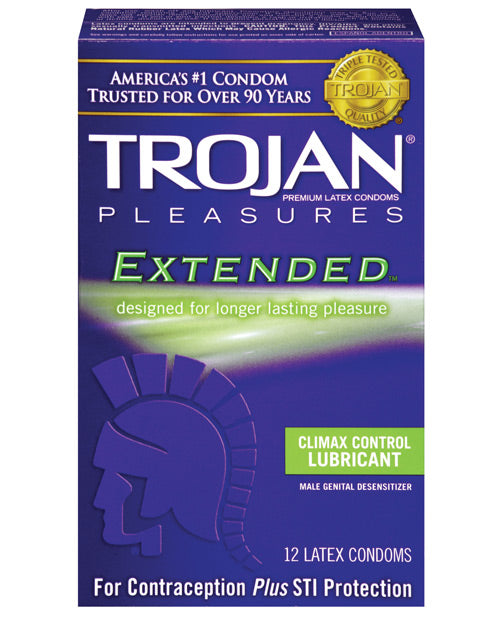 Trojan Extended Pleasure Condoms - Box Of 12