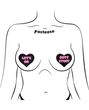 Pastease Premium Heart Let's Do Butt Stuff - Black/pink O/s