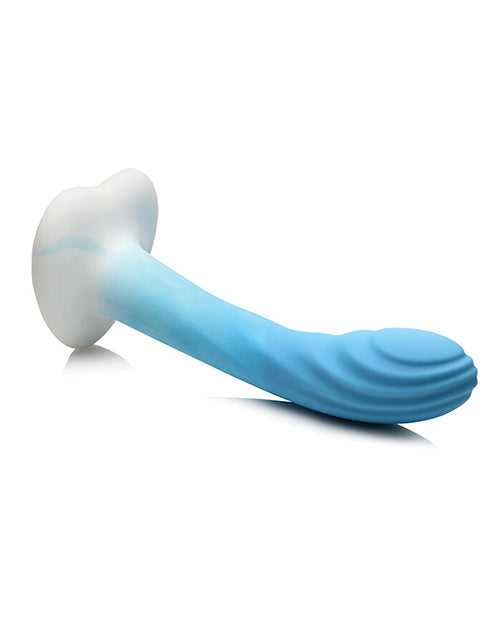 
            
                Load image into Gallery viewer, Curve Toys Simply Sweet 7&amp;quot; Rippled Silicone Dildo - Blue/white
            
        