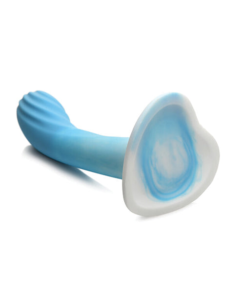 
            
                Load image into Gallery viewer, Curve Toys Simply Sweet 7&amp;quot; Rippled Silicone Dildo - Blue/white
            
        