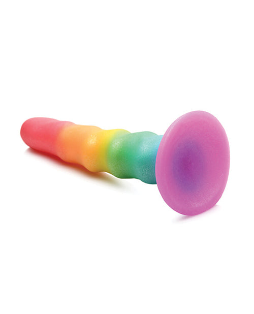 
            
                Load image into Gallery viewer, Curve Toys Simply Sweet 6.5&amp;quot; Zigzag Rainbow Dildo
            
        
