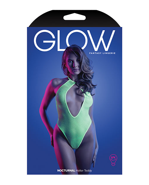 Glow Nocturnal Halter Teddy Neon Chartreuse M/L