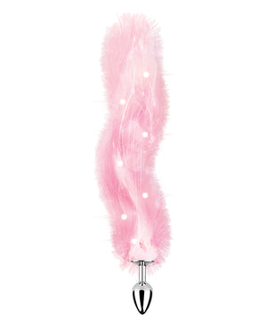 
            
                Load image into Gallery viewer, Foxy Tail Light Up Faux Fur Butt Plug - Pink
            
        