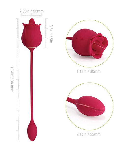 Fiona Clit Licking Rose & Vibrating Egg - Red