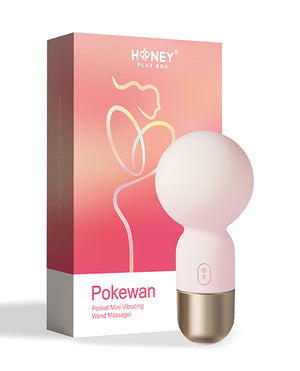 Pokewan Pocket Mini Vibrating Wand Massager - Pale Light Pink