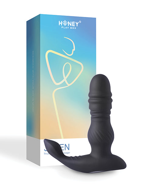 Jaden Thrusting Prostate Massager Vibrating Butt Plug Anal Sex Toy - Black