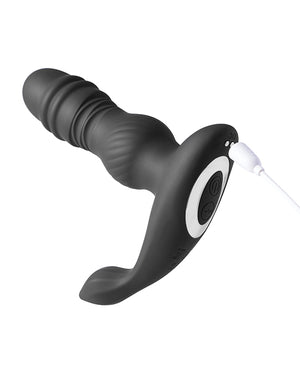 Jaden Thrusting Prostate Massager Vibrating Butt Plug Anal Sex Toy - Black