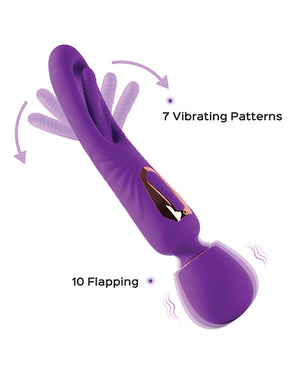 Riley Vibrating Massage Wand & G-Spot Tapping Stimulator - Purple