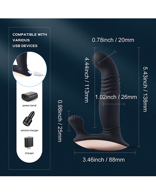 
            
                Load image into Gallery viewer, Royal Thrusting Vibrating Prostate &amp;amp; Perineum Massager - Black
            
        