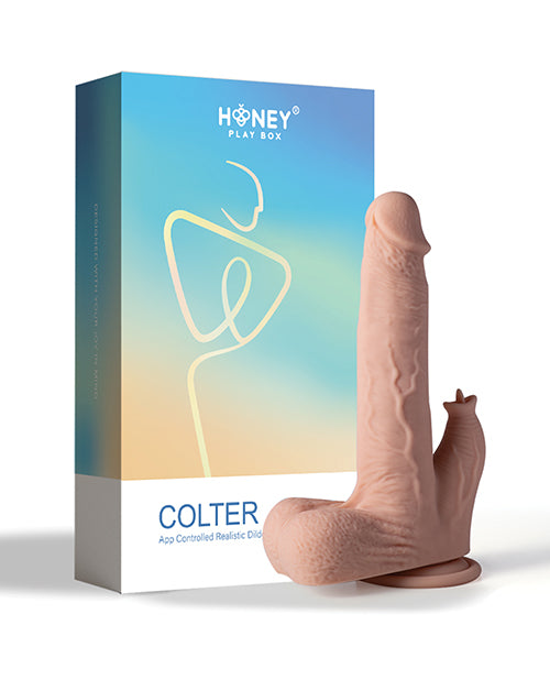 Colter App Controlled Realistic 8.5" Thrusting Dildo Vibrator w/Clit Licker - Ivory