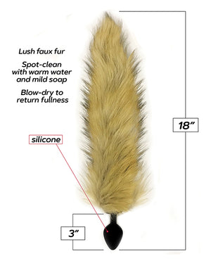 Foxy Fox Tail Silicone Butt Plug - Gold