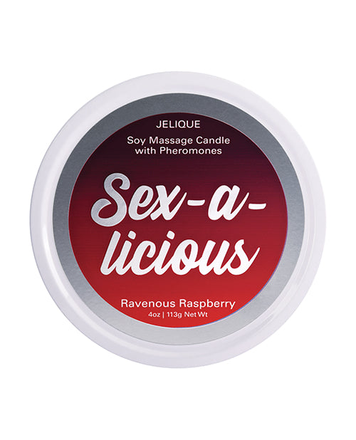 Jelique Massage Candle - 4 oz Sex-A-Licious Ravenous Raspberry