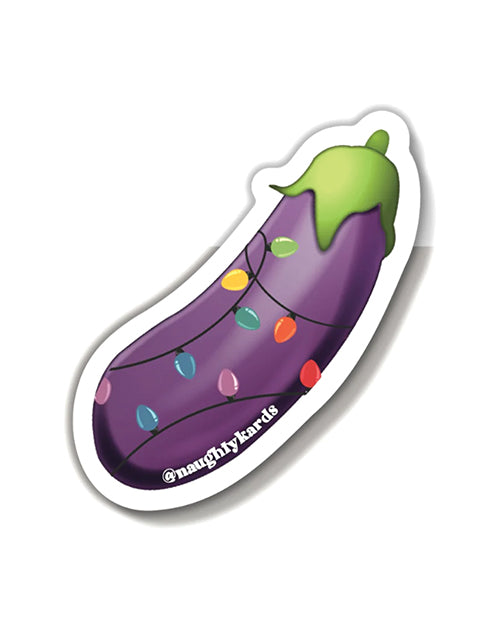 
            
                Load image into Gallery viewer, Egg Plant Lit Holiday Sticker - Pack of 3
            
        