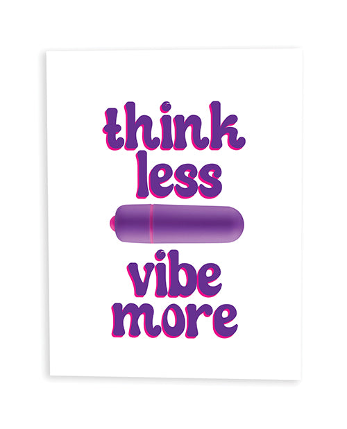 Think Less, Vibe More Naughty Greeting Card W/rock Candy Vibrator & Fresh Vibes Towelettes