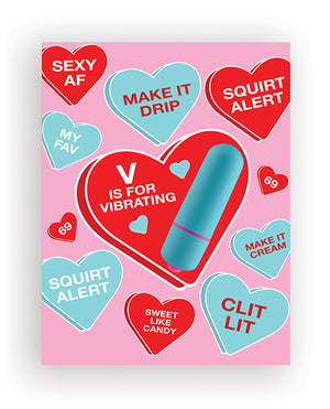 
            
                Load image into Gallery viewer, Vibe Hearts Naughty Greeting Card w/Rock Candy Vibrator &amp;amp; Fresh Vibes Towelettes
            
        