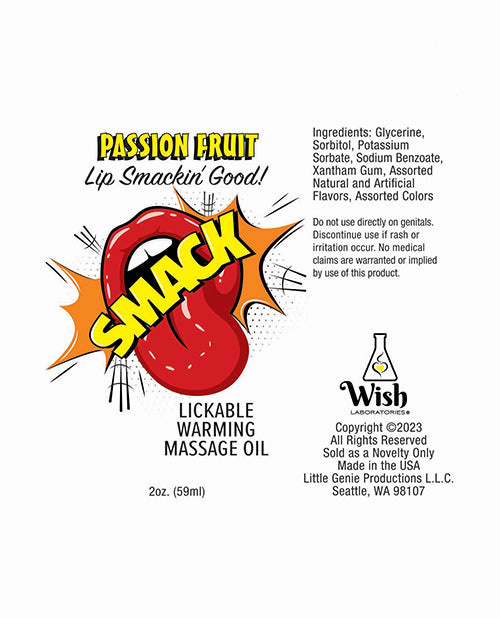 Smack Warming Massage Oil - 2 oz Peach