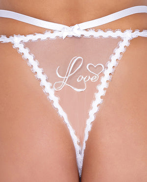 Forever Yours Embroidered Long Line Bra & Panty White Md
