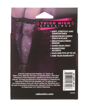 Radiance Thigh High Stockings - Black Plus Size
