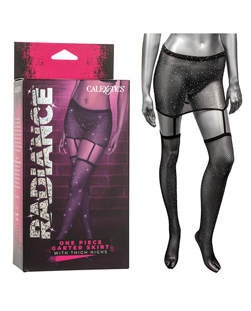 
            
                Load image into Gallery viewer, Radiance One Piece Garter Skirt W/thigh Highs - Black O/s
            
        