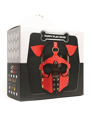 
            
                Load image into Gallery viewer, 665 Playful Pup Hood - O/S Black/White/Red
            
        