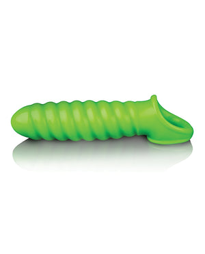 Shots Ouch Swirl Stretchy Penis Sleeve - Glow In The Dark