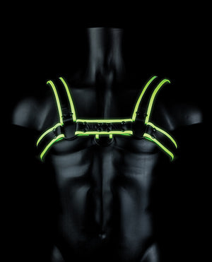 
            
                Load image into Gallery viewer, Shots Ouch Chest Bulldog Harness - Glow In The Dark L/xl
            
        