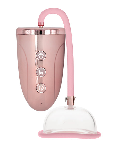 Shots Pumped Automatic Rechargeable Pussy Pump Set - Rose Gold
