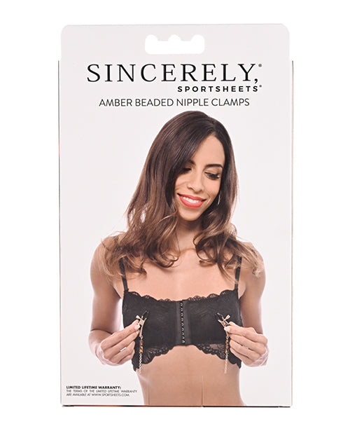 
            
                Load image into Gallery viewer, Sincerely Amber Beaded Nipple Clamps
            
        
