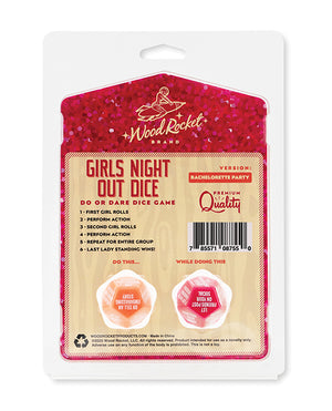 Wood Rocket Girls Night Out Do or Dare Dice Game - Red