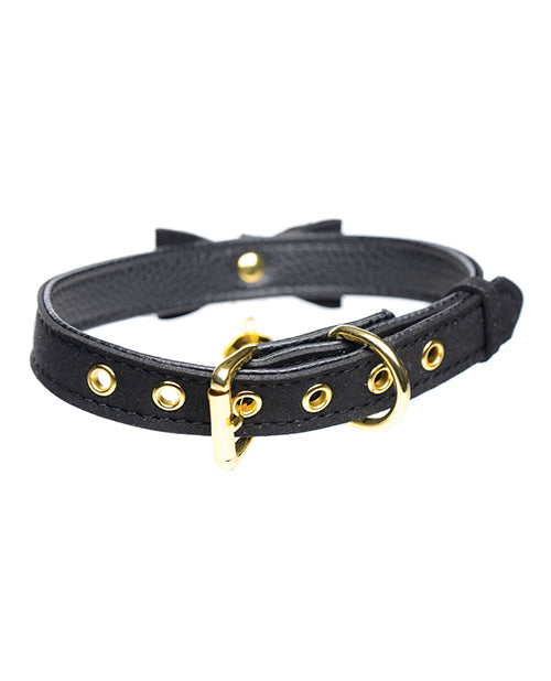 Master Series Golden Kitty Cat Bell Collar - Black/Gold