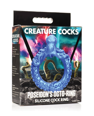 
            
                Load image into Gallery viewer, Creature Cocks Poseidon&amp;#39;s Octo Silicone Cock Ring - Blue
            
        