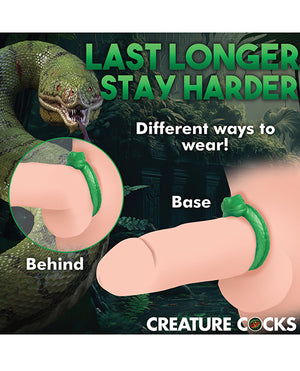 
            
                Load image into Gallery viewer, Creature Cocks Serpentine Silicone Cock Ring - Green
            
        