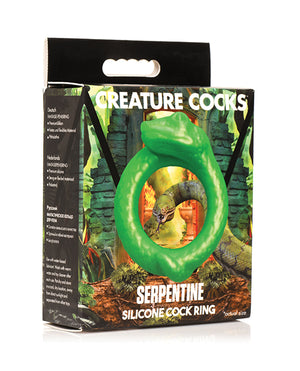 
            
                Load image into Gallery viewer, Creature Cocks Serpentine Silicone Cock Ring - Green
            
        