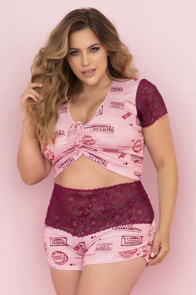 
            
                Load image into Gallery viewer, Two Piece Pajama Set. Top and Shorts
            
        