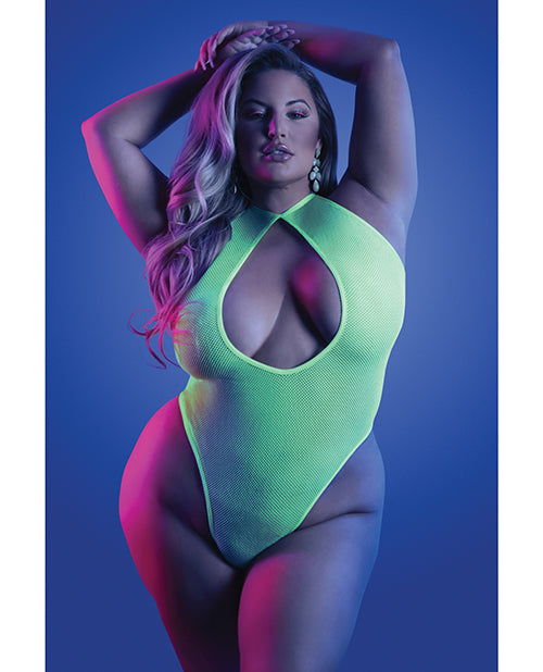 Glow Nocturnal Halter Teddy Neon Chartreuse QN
