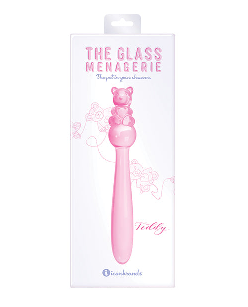 Glass Menagerie Teddy Glass Dildo - Pink