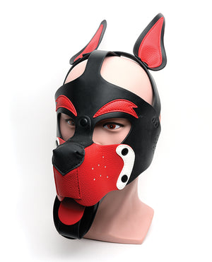 
            
                Load image into Gallery viewer, 665 Playful Pup Hood - O/S Black/White/Red
            
        